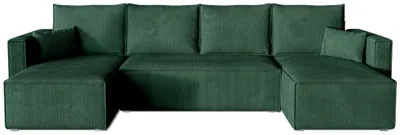 Produktbild von BroMARKT Ecksofa TOP U Schlaffunktion Bettkasten U-Form 305x145x80cm Grün