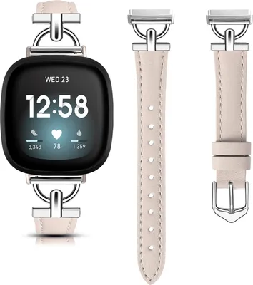 Immagine prodotto di INF Cinturino per orologio in vera pelle per Fitbit Versa 4/3/Sense - Rosa cipria