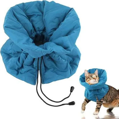 Productafbeelding van Halsband voor katten, voorkomt het likken van wonden (blauw, M)