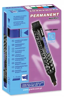 Produktbild von Granit Marker Permanent Schwarz 10 Stück 1-5mm Keilspitze