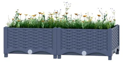 Produktbild von Hochbeet 80x40x23 cm aus Polypropylen, Palettenrahmen, Hochteich, Gemüsebeet, Kräuterregal für Balkon, Blumenbeet, Kräuterspirale, Tomatenbeet, Pflanzhochbeet