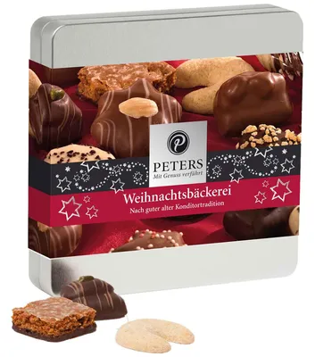 Zdjęcie produktu dla Świąteczne ciasteczka Peters Świąteczna mieszanka ciastek w puszce 220g