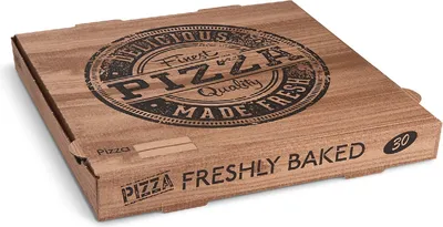 Produktbild von 100 Pizzakarton aus Mikrowellpappe kraft 30 x 30 x 4 cm