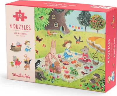 Zdjęcie produktu dla 4 puzzle'a pory roku, Moulin Roty