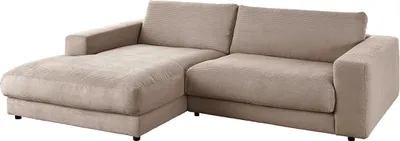 Produktbild von KAWOLA Sofa MADELINE Ecksofa Cord taupe Longchair links