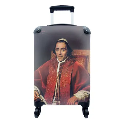 Obrázek produktu pro Kufr Příruční zavazadlo na kolečkách Malý cestovní kufr na 4 kolečkách Papež Pius VII - obraz, Jacques-Louis David - Velikost kabiny < 55x40x23 cm a