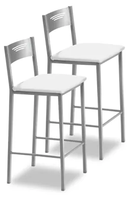 Immagine prodotto di ASTIMESA: Due sgabelli da cucina alti, 60 cm, in ecopelle, colore bianco
