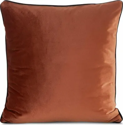 Image de EUROFIRANY | Taie d'oreiller - 45 x 45 cm - couleur brique - velours - taie d'oreiller élégante - moderne
