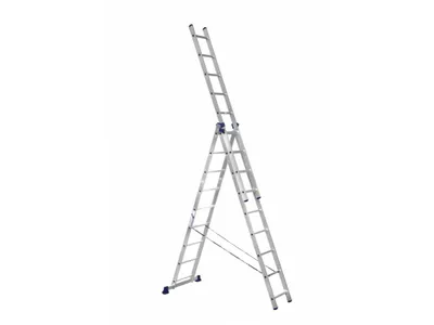 Obrázek produktu pro Alumet, univerzální  3-dílný žebřík, 3x9 příček, 44 x 9 x 253 cm, max.