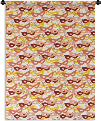 Produktbild von MuchoWow® Wandteppich Wandbehang Maske - Muster - Karneval 120x160 cm Tapisserie Dekoration Wandtuch - Wohnzimmer - Moderne