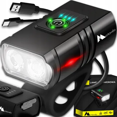 Obrázek produktu pro Sada aktivního LED světla na kolo - Jasné přední a zadní světlo USB - Vodotěsné, dobíjecí a snadná montáž na řídítka a sedlo