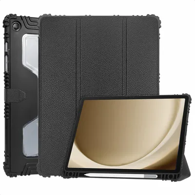 Produktbild von Accezz Rugged Trifold Klapphülle Samsung Galaxy Tab A9 Plus - Schwarz