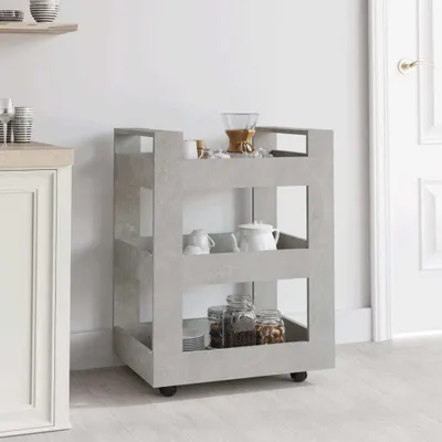 Produktbild von "im  " Küchenwagen Betongrau 60x45x80 cm Holzwerkstoff - Servierwagen CC21413