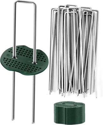 Produktbild von 6-Zoll-Stahlstifts, 200er-Pack, 11-Gauge, U-förmige Stiftsätze, SOD-Stiftsätze, Metallstangen für Rasen, Unkrautnetze und Zaunelemente