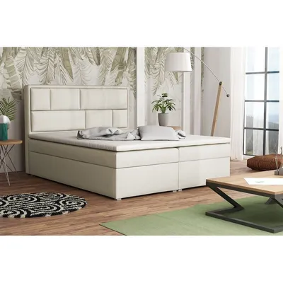 Obrázok produktu pre Boxspringová manželská posteľ s úložným priestorom 160x200 IVENDORF 1 - krémová + topper ZDARMA