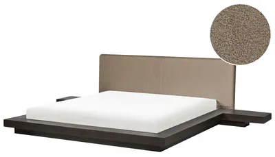 Zdjęcie produktu dla BELIANI Łóżko wodne ze stelażem i akcesoriami boucle jesion ciemny 180 x 200 cm styl orientalny