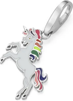 Produktbild von Charm Giorgio Martello Milano Einhorn Regenbogen, Silber 925 Bunt Onesize