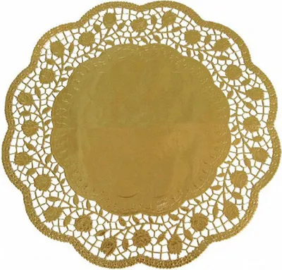 Produktbild von 16x Deko-Tortenspitzen rund gold Ø 30 cm