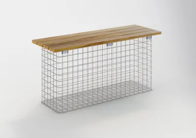 Obrázek produktu pro Zahradní lavička 102 x 50 x 32 cm TEAK MW 5 x 5 cm, žárově pozinkovaná