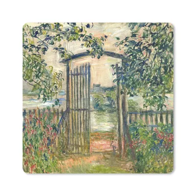Produktbild von MuchoWow® Mauspad Mousepad Das Gartentor in Vétheuil - Claude Monet 20x20 cm - Mousepads - Maus Mat - Pad - Mausunterlage - Desk Mat - Bureauartikeln