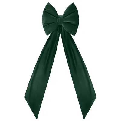 Produktbild von Domarex Dekorative XXL Velvet-Schleife – elegante Premium-Schleifendeko aus Velours – handgefertigte Weihnachtsdekoration – Grün
