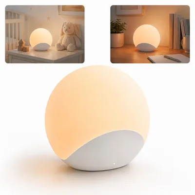 Produktbild von Baby-Nachtlicht, Ei-förmiges Kinder-Nachtlicht mit stufenloser Touch-Dimmung, Silikonlampe, USB-aufladbar, BPA-frei, für Stillzeit