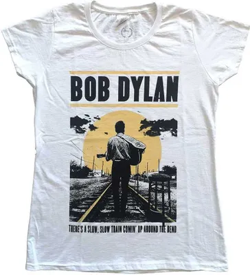 Obrázek produktu pro Bob Dylan Slow Train White L Dámské Tričko