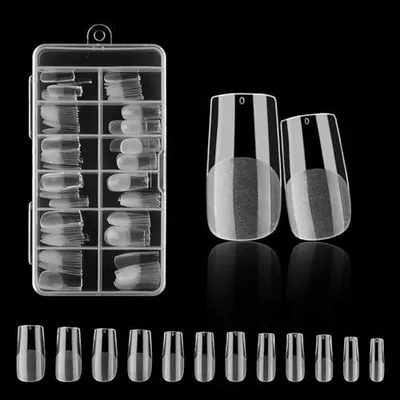 Produktbild von 480 Stück Falsche Nägel Tips, 10 Größen Acryl Künstlich Nagelspitzen, Full Cover Nail Tips Transparente Für Nagelstudios Starter Diy und Nail Art Zu Hause