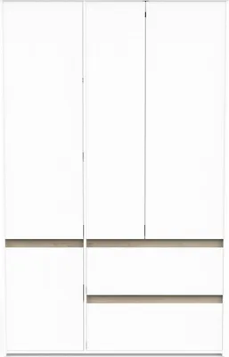 Immagine prodotto di Calicosy - Armadio 4 porte e 2 cassetti decorazione rovere kronberg e bianco opaco H220,5 cm - CLYDE