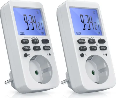 Produktbild von BEARWARE 2x Zeitschaltuhr programmierbar mit LCD Display Steckdosen Timer / max 3680W