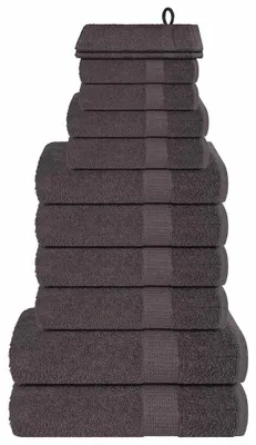 Immagine prodotto di vidaXL Set di 12 asciugamani FROGN antracite 360 g/m²