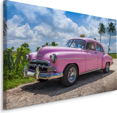 Produktbild von Fabelhafte Canvas LEINWAND BILDER 40x30 cm XXL Kunstdruck Auto Retro Taxi Havanna