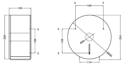 Produktbild von Mediclinics Großrollenspender abschließbar Mini aus schwarzem Stahl Wandmontage