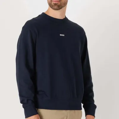 Produktbild von Blaues Herren Sweatshirt ohne Reißverschluss - Rundhals & Druckdesign