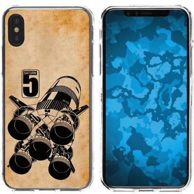 Produktbild von PhoneNatic Case kompatibel mit Apple iPhone X / XS Silikon-Hülle Space Moon Rocket M3
