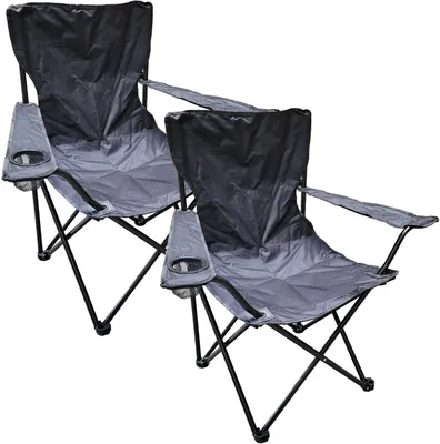 Produktbild von 2er Set Campingstühle Campingstuhl schwarz Klappstuhl Anglerstuhl Falthocker 2x