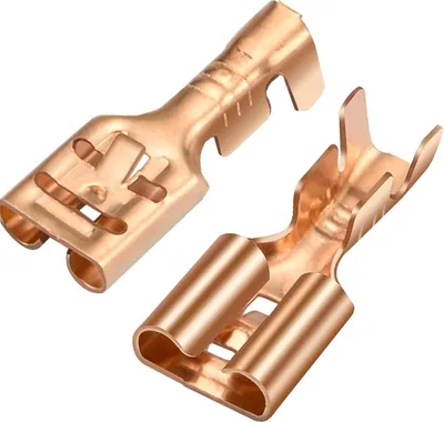 Produktbild von Flachsteckhülsen 6,3 mm Messing nicht isoliert für Kabel 1-1,5 mm², 120 Stück