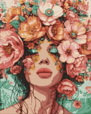 Immagine prodotto di Mosaico di diamanti - Ragazza tra i fiori - Ideyka