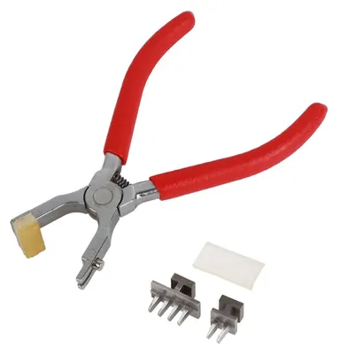 Lochzange 4mm, Handnaht-Werkzeug für Leder, rot
