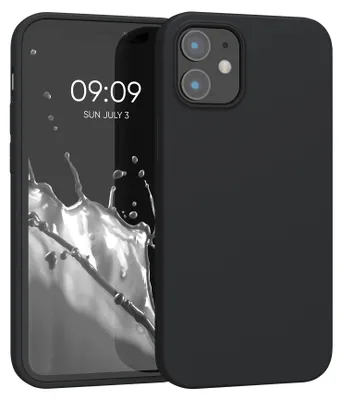 Produktbild von kwmobile Handyhülle für Apple iPhone 12 mini Hülle - TPU Case - Kabelloses Laden - Schutzhülle Cover in Schwarz matt
