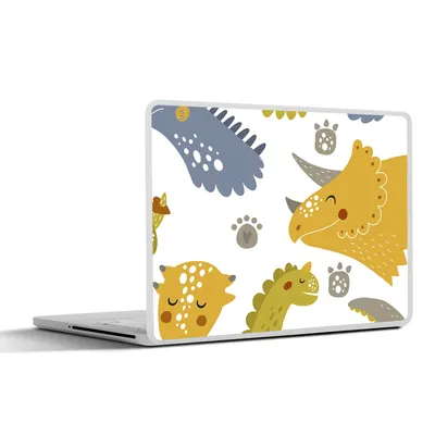Produktbild von MuchoWow® Laptop Aufkleber Sticker Cover Dinosaurier - Schnittmuster - Jungen - Dino - Kinder 40x30 cm - Laptop Dekoration - Selbstklebend
