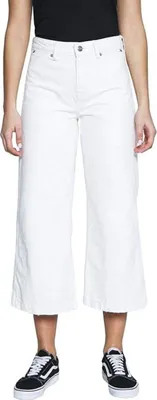 Zdjęcie produktu dla Pepe Jeans Groove spodnie damskie białe szerokie nogawki jeans 7/8 W25