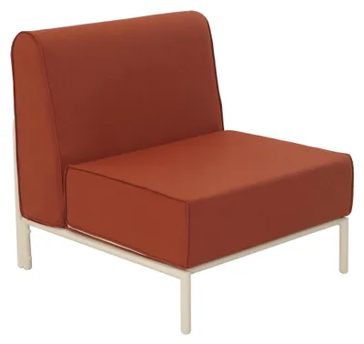 Image de Chauffeuse pour salon pour jardin modulable en tissu terracotta - Oviala Patio