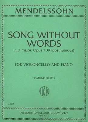 Produktbild von Song without Words D major oppost.109 for violoncello and piano