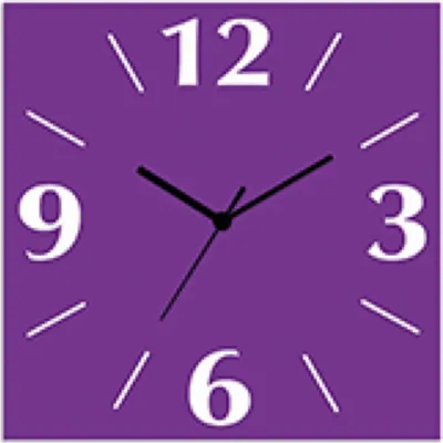 Produktbild von ARTland Wanduhr auf Alu Quarzuhr - schwarzer Zeiger Trendfarbe Lila Größe: 30x30 cm