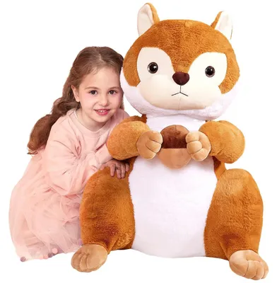 Obrázok produktu pre Veľká plyšová veverička, 60 cm, mäkká, obrovská, darček pre deti