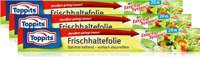 Produktbild von Toppits Frischhaltefolie 20m - Mit Easy-Cut-System (3er Pack)
