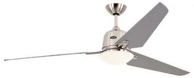 Produktbild von Energiespar Deckenventilator mit Beleuchtung und Fernbedienung Eco Aviatos 162 cm Chrom gebürstet / Silbergrau