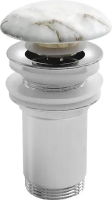 Immagine prodotto di Garnitura di scarico 5/4", clic-clac, tappo in Vetroceramica, 10-50 mm, Bianco Carrara