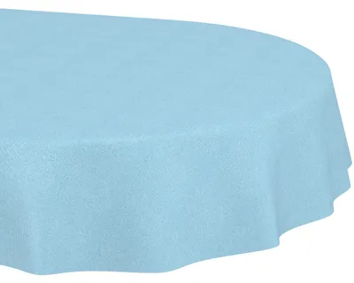 Produktbild von Tischdecke 140x220cm Oval Hellblau DanceDirty abwaschbar Leinenoptik wetterfest Falschuni Modern Schnittkante